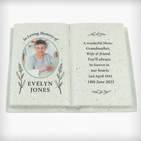 Modal Additional Images for Personalised Botanical Memorial Photo Upload Resin Book