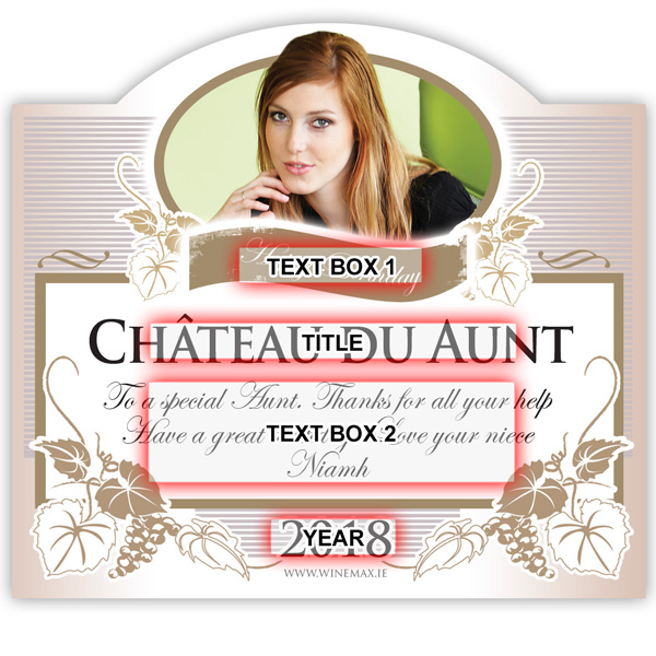 (image for) Gift for Aunt Personalised Wine - Click Image to Close