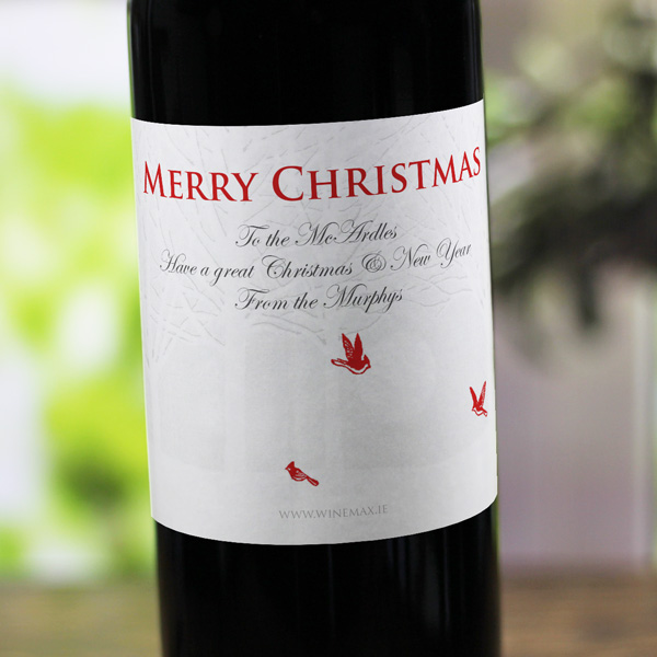(image for) Silhouette Personalised Christmas Labelled Wine - Click Image to Close