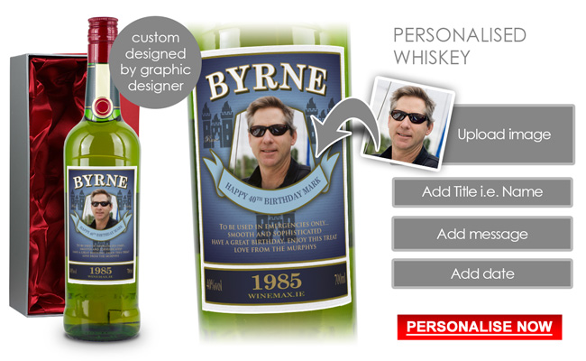 Personalised Irish Whiskey Bottle for Dublin GAA Fan